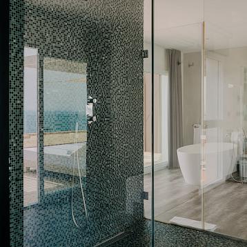 Bathtub and shower Penthouse Suite